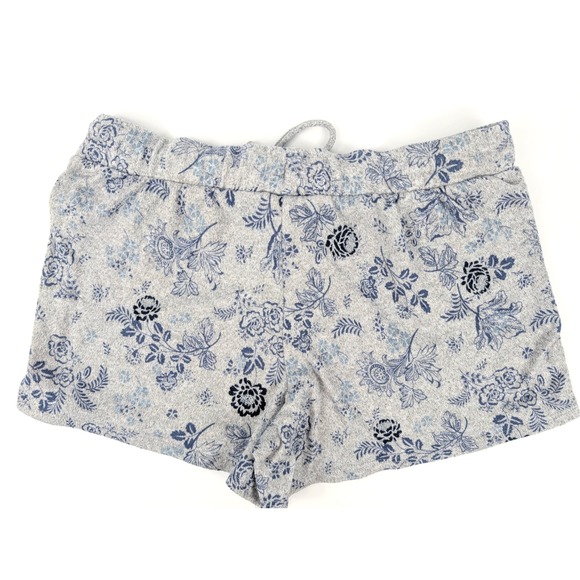 Lucky Brand Gray Blue Floral String Drawn Lounge Shorts Women's Size XS - Picture 2 of 4